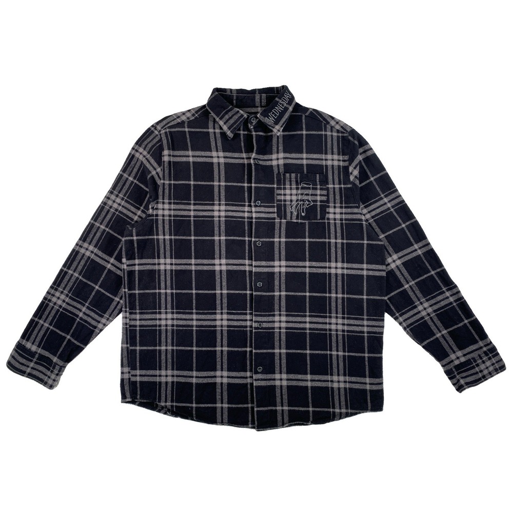 Cakeworthy x Wednesday Addams Family Flannel Adult Large Black Plaid